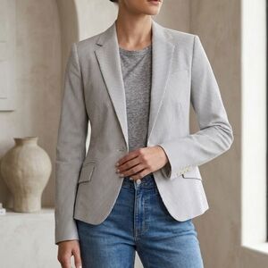Zara spring blazer jacket white stripe small-medium